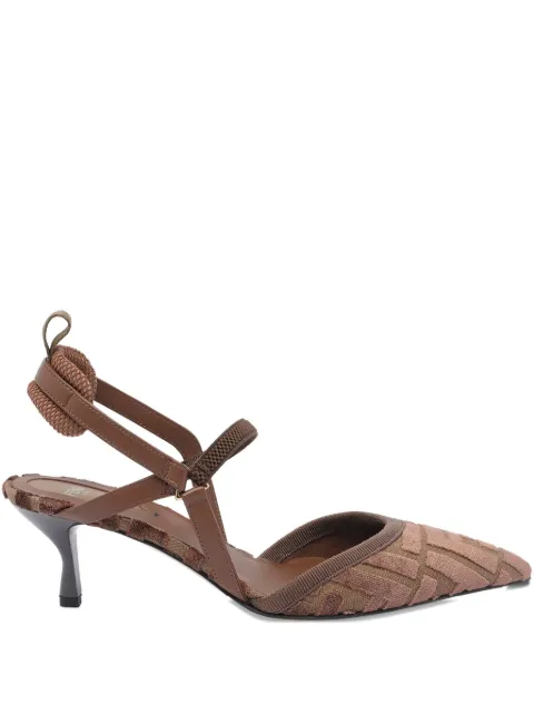 FENDI 55mm FF-logo slingback heeled pumps