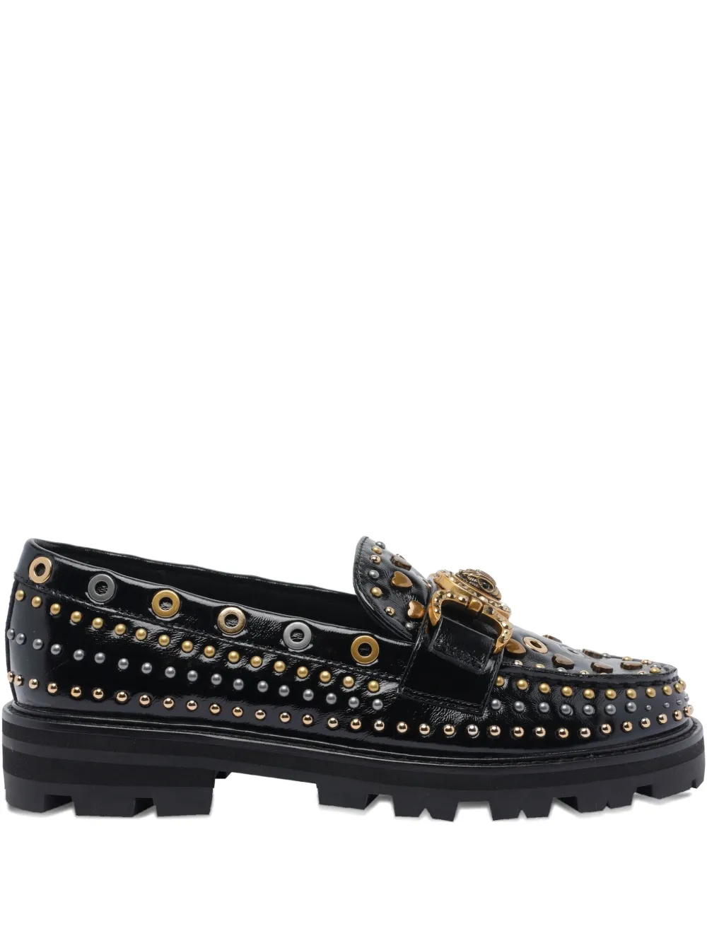 Kurt Geiger Mansion Stud Loafers In Black