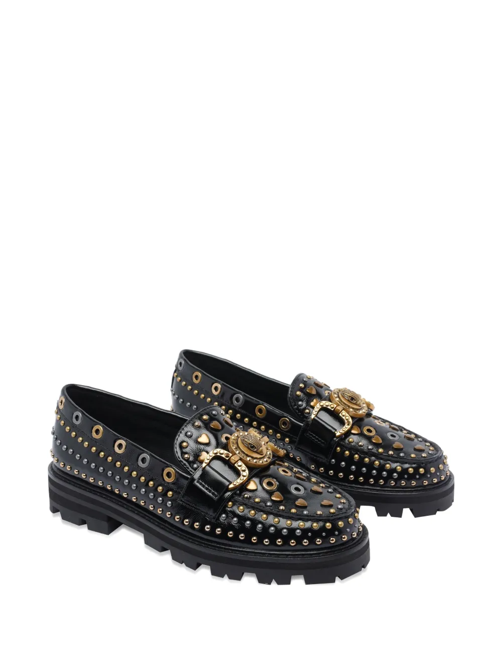 Kurt Geiger Mansion Stud Loafers In Black