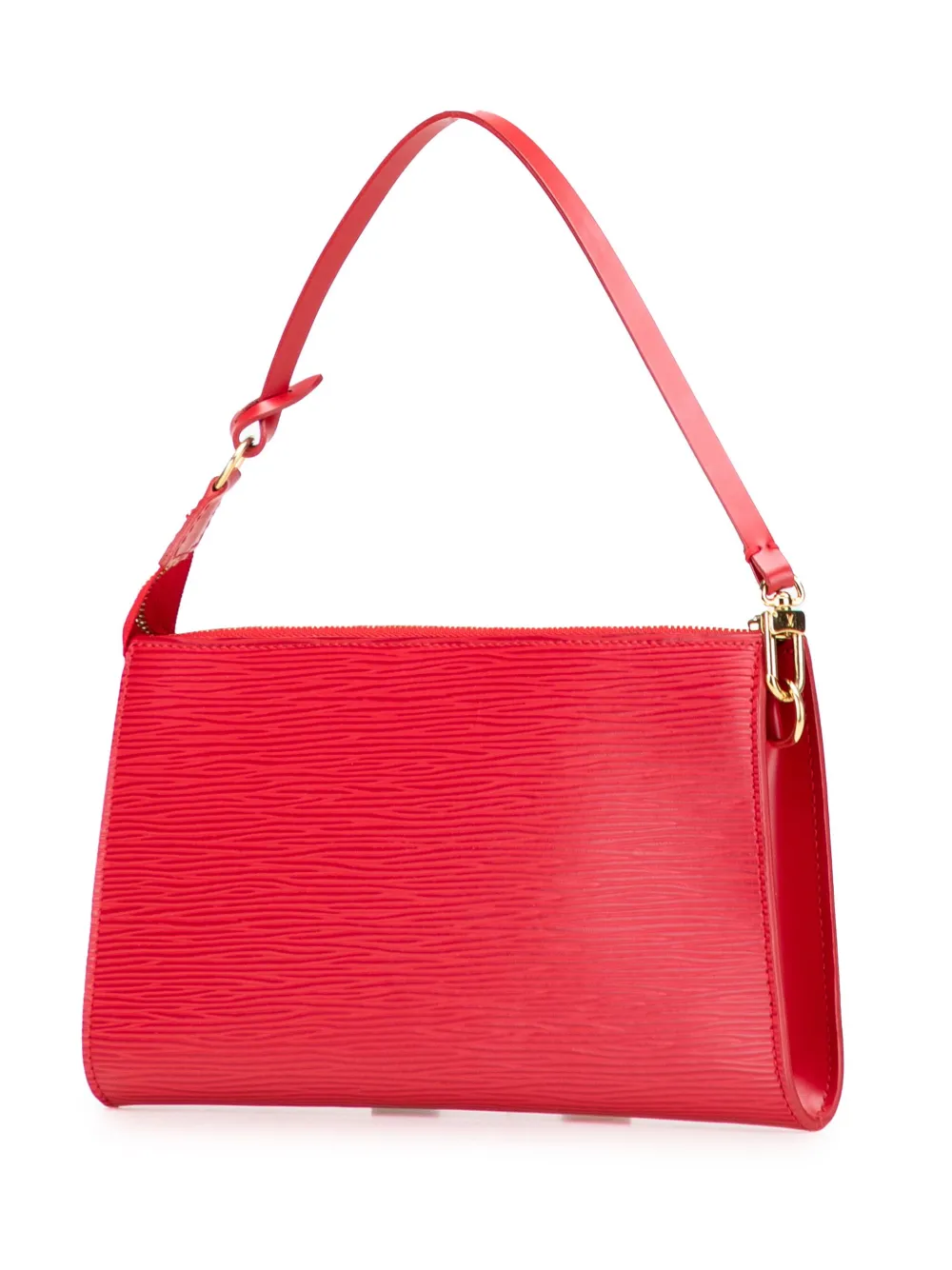 Pre-owned Louis Vuitton 2002 Epi Pochette Accessoires Shoulder Bag In Red