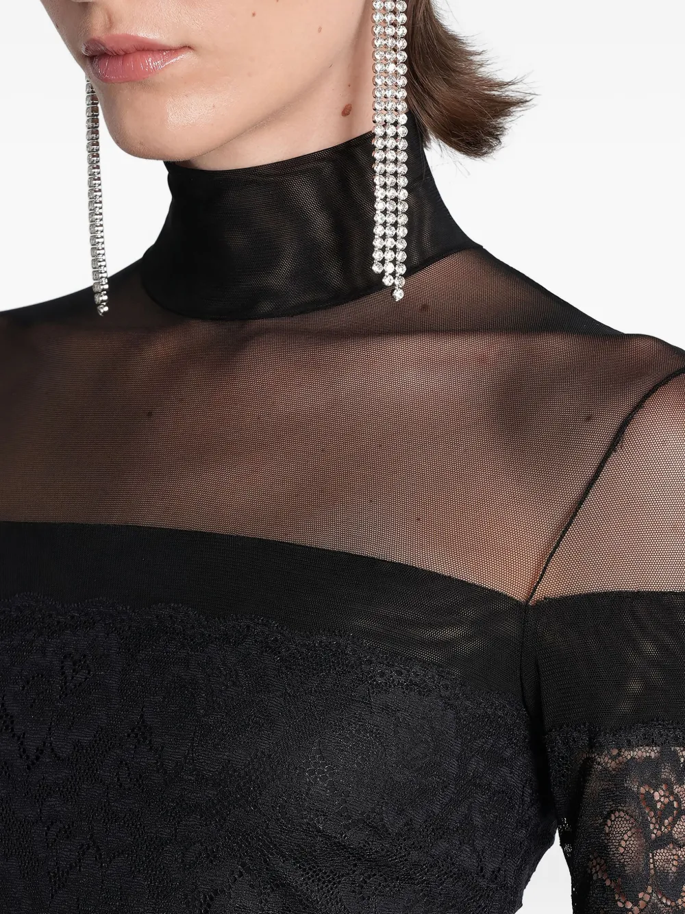 Blumarine Kanten mini-jurk Zwart