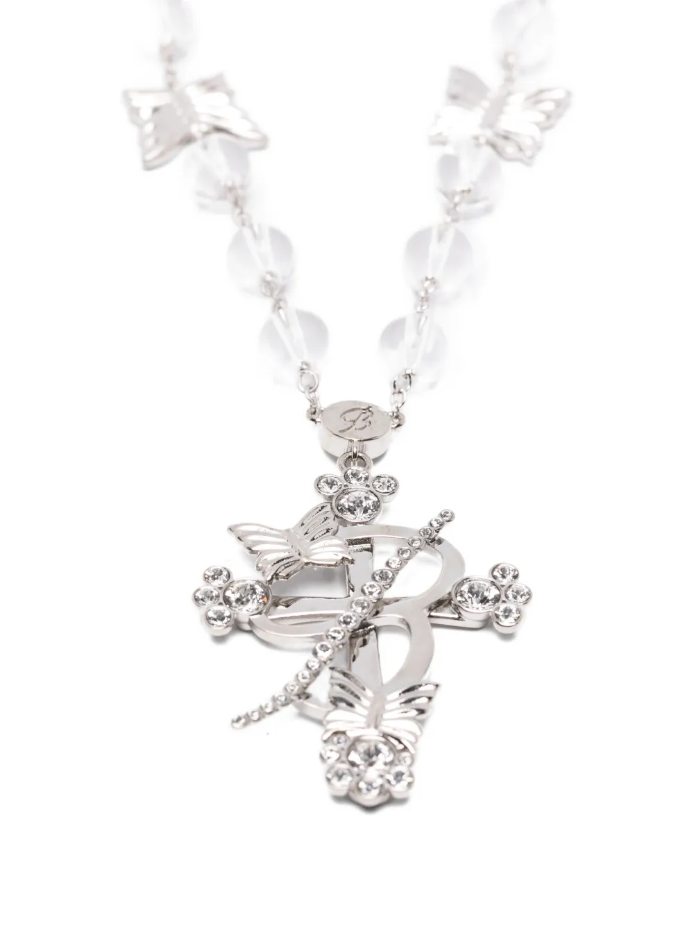 Blumarine butterfly beaded necklace - Zilver