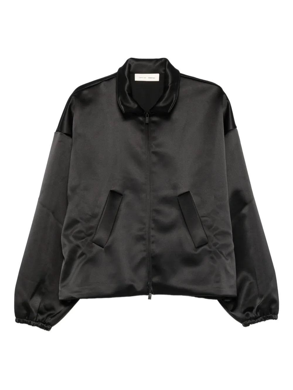 FEAR OF GOD ESSENTIALS satin zip-up jacket | Black | Image 1