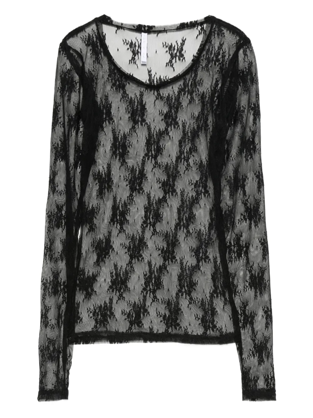 IMPERIAL lace long-sleeve top | Black | Image 1