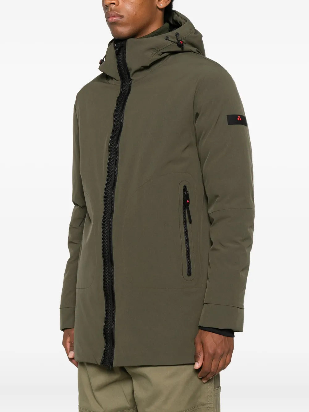Peuterey Jas met capuchon en rits Groen