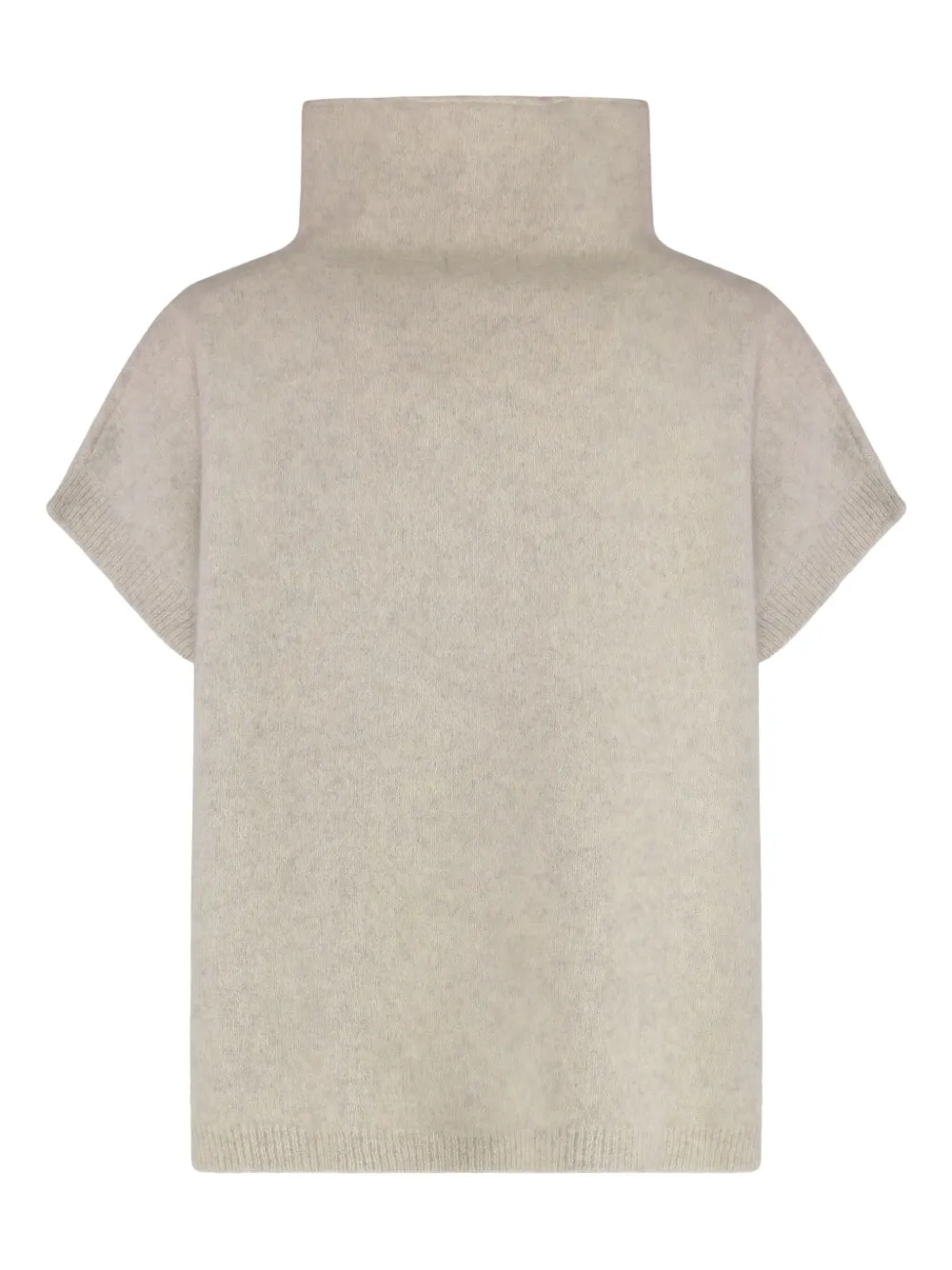P.a.r.o.s.h Parosh High-neck Raccoon Sweater With Ribbed Trim In Neutral