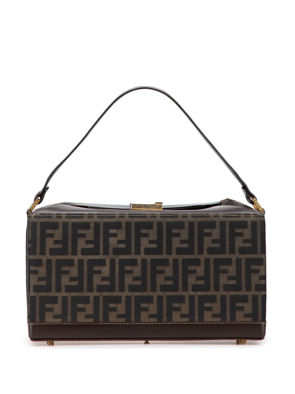 Fendi Pre-Owned 2000-2010 Zucca Canvas Push Lock Box handbag - ブラウン Fendi Pre-Owned 2000-2010 Zucca Canvas Push Lock Box handbag - ブラウン