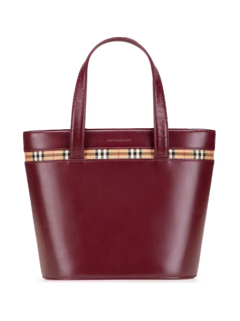 Burberry Pre-Owned 2000-2017 House Check Canvas Trimmed Leather handbag