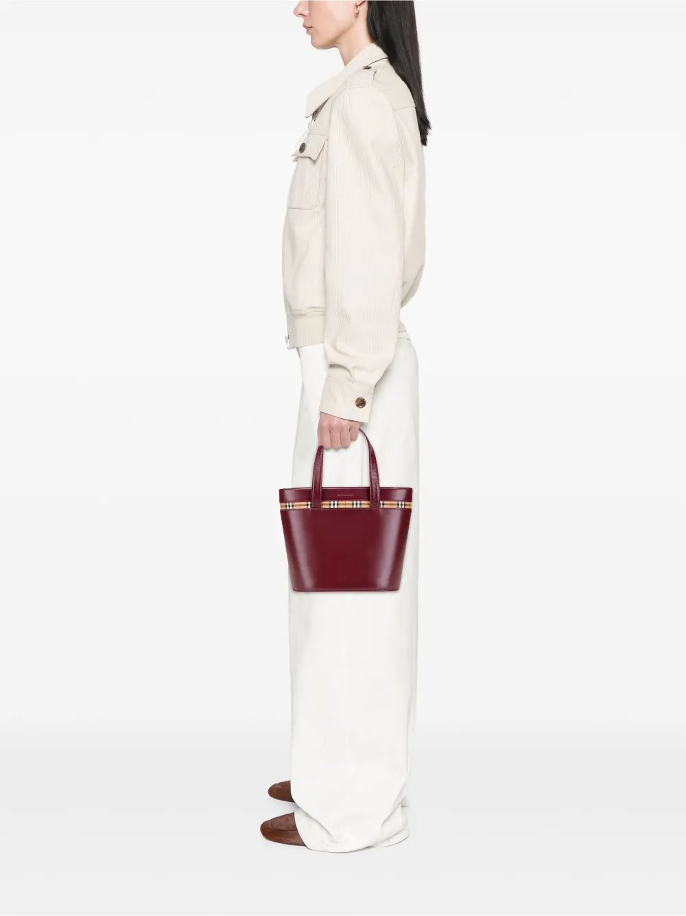 Burberry Pre-Owned 2000-2017 House Check Canvas Trimmed Leather handbag | Pre-Owned | Image 2