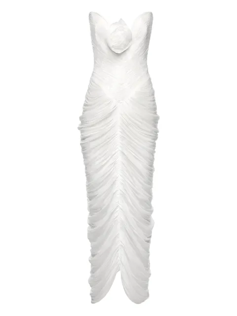 Ana Radu rose-embellished draped maxi dress