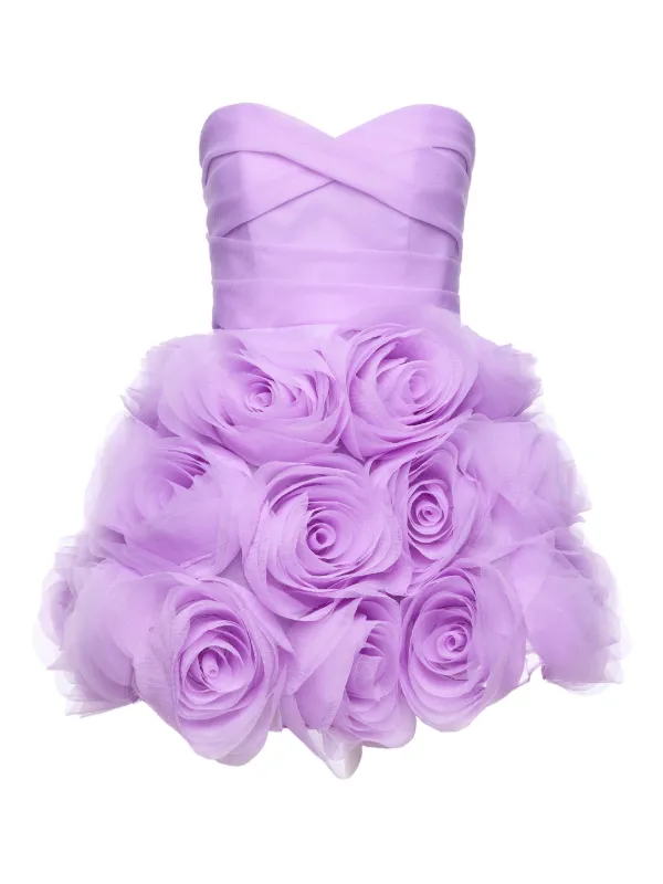 Ana Radu rose-embellished Strapless Mini Dress | Purple | FARFETCH AO Ana Radu rose-embellished Strapless Mini Dress | Purple | FARFETCH AO