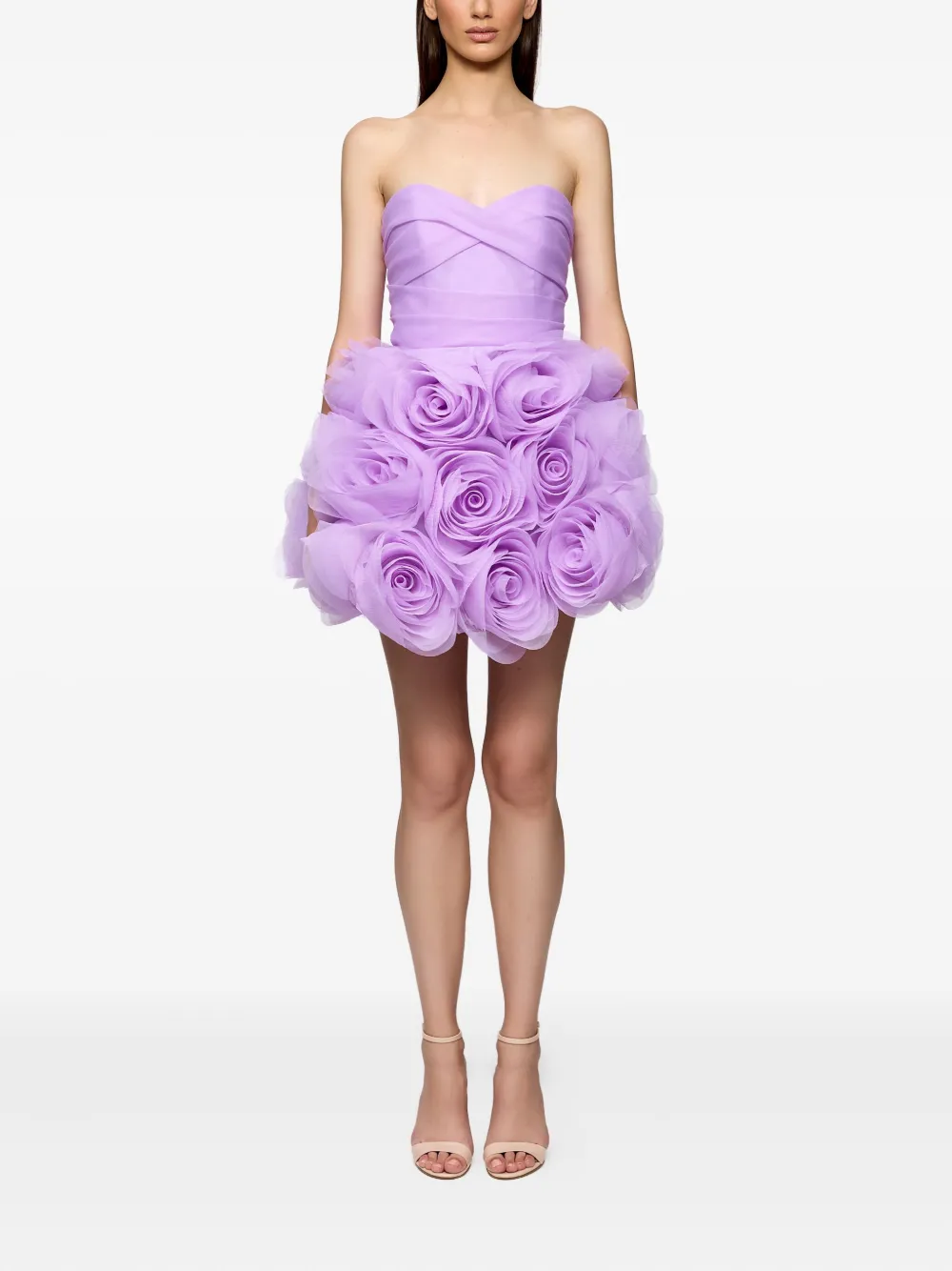 Ana Radu Strapless mini-jurk verfraaid met strik - Paars