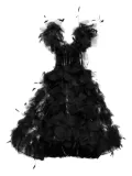 Ana Radu feather-embellished corset maxi dress - Black