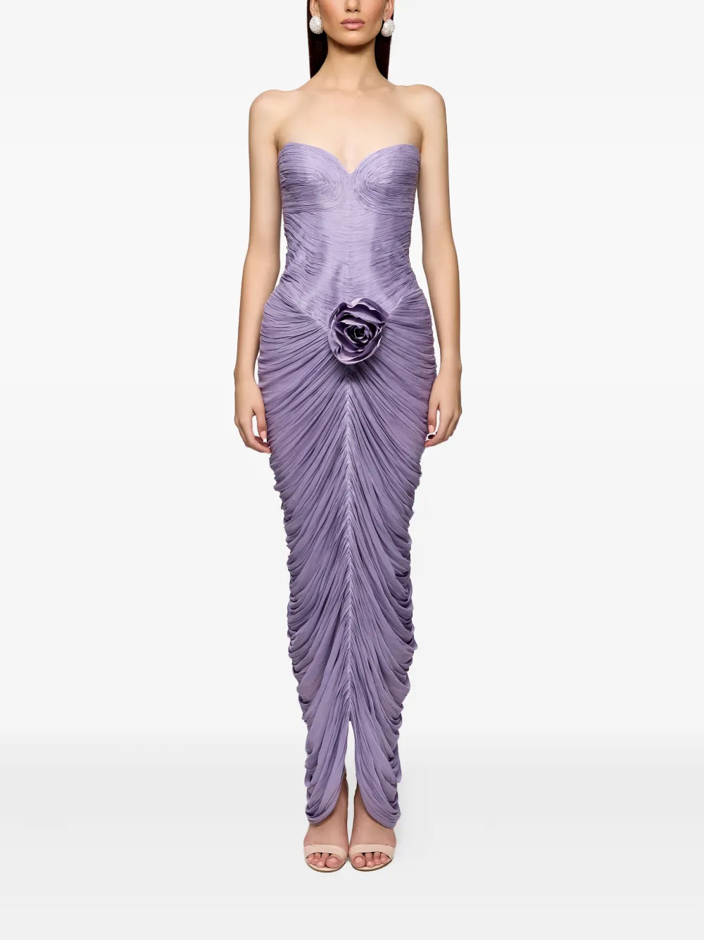 Ana Radu rose-embellishment maxi dress - Paars
