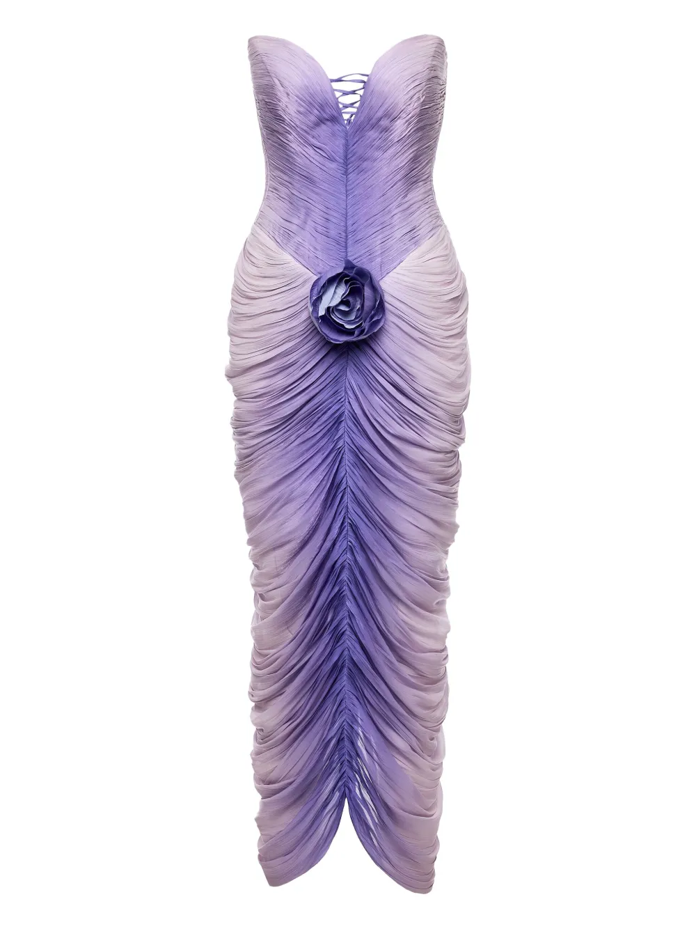 Ana Radu rose-embellished draped dress - パープル Ana Radu rose-embellished draped dress - パープル