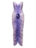 Ana Radu rose-embellished draped dress - Purple