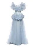 Ana Radu layered-ruffles corset maxi dress - Blue