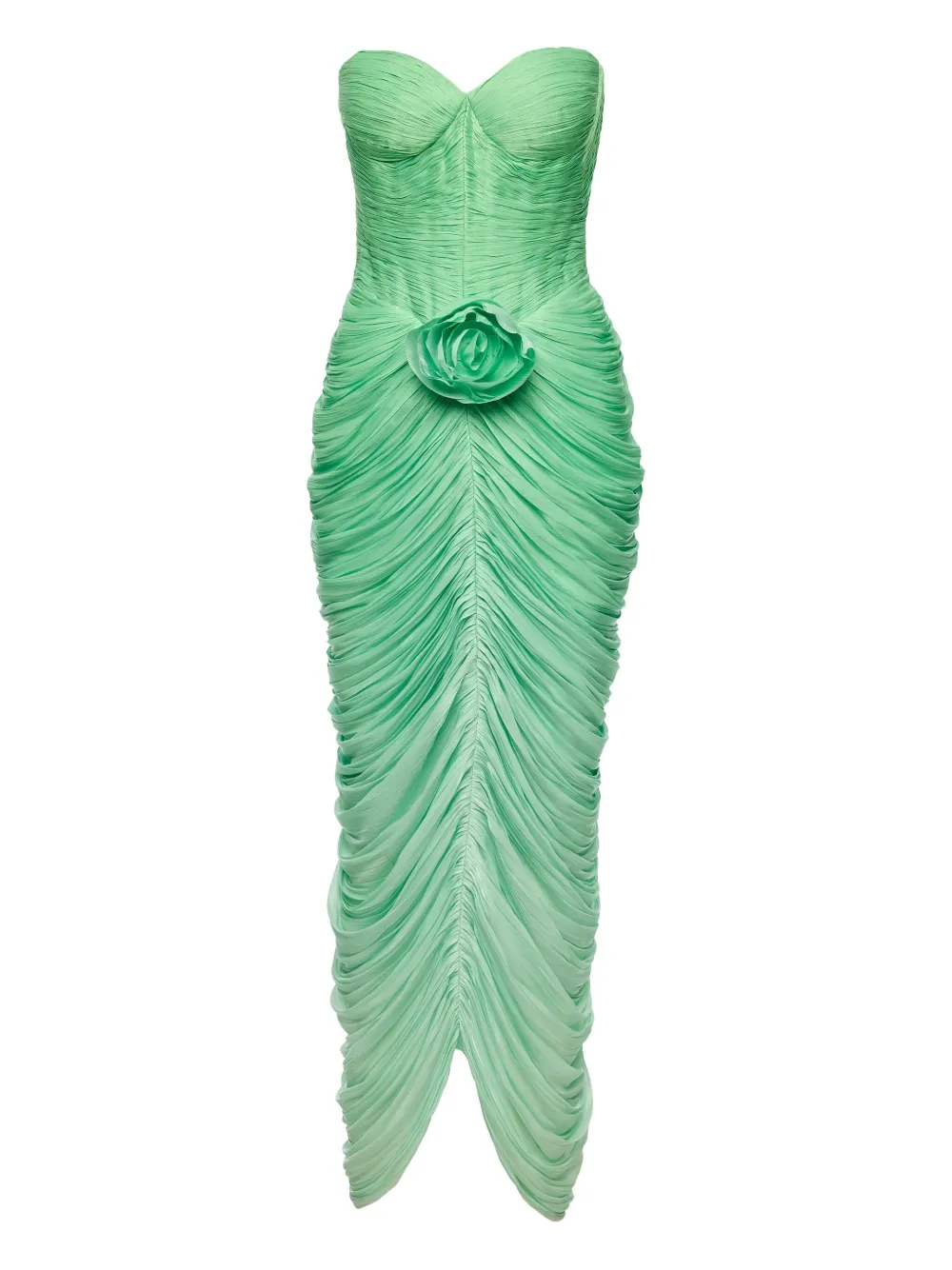 Ana Radu rose-embellished draped maxi dress - グリーン Ana Radu rose-embellished draped maxi dress - グリーン