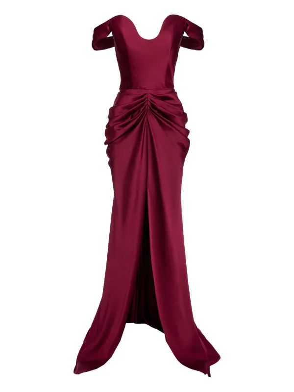 美品　Ana Radu ドレス　赤 Ana Radu ラッフルトリム ドレス | レッド | FARFETCH JP