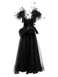 Ana Radu feather-trimmed corset dress - Black