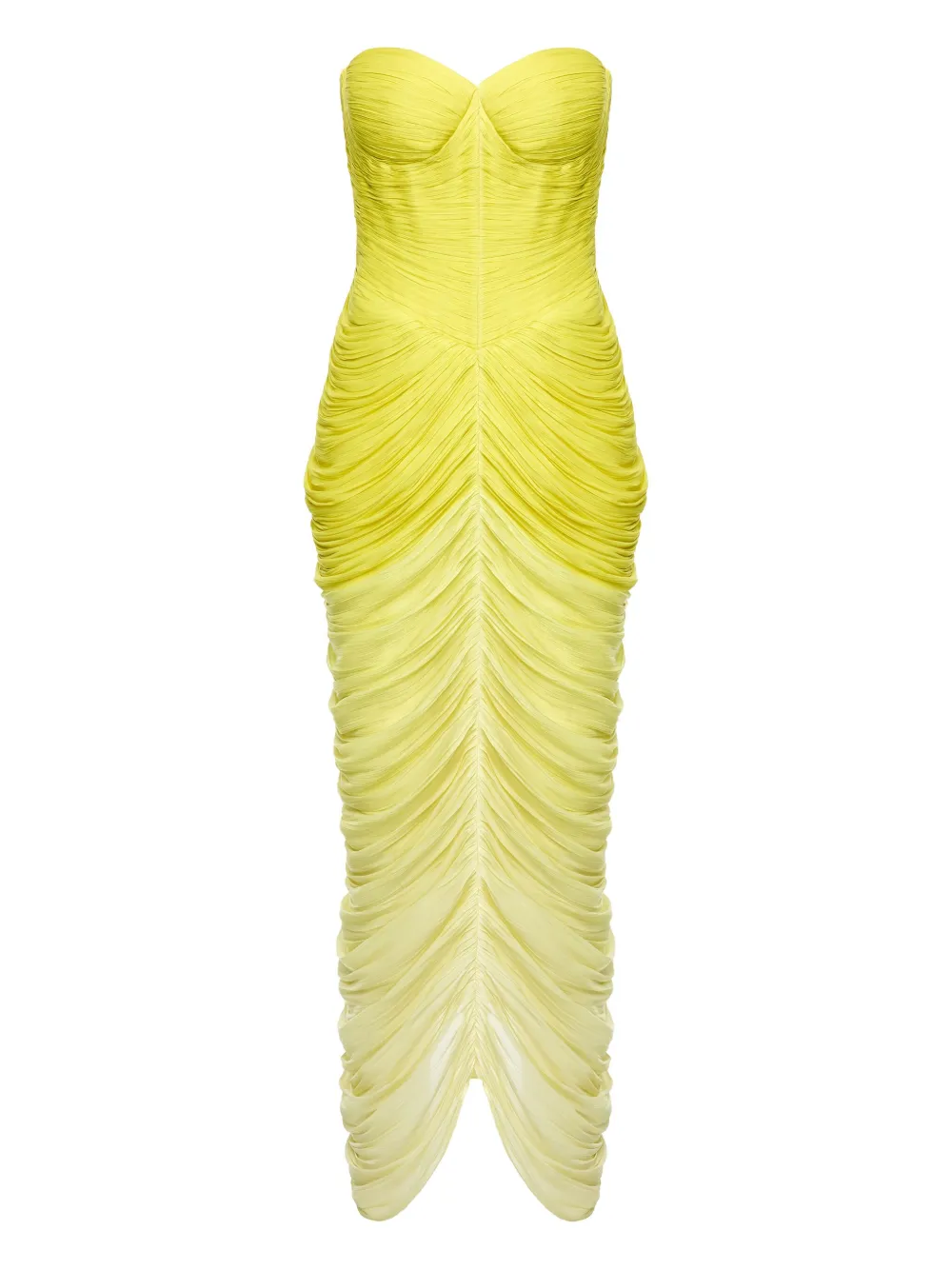 Ana Radu strapless draped maxi dress - イエロー Ana Radu strapless draped maxi dress - イエロー
