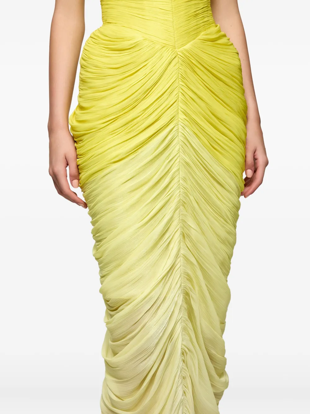 Ana Radu Strapless maxi-jurk Geel