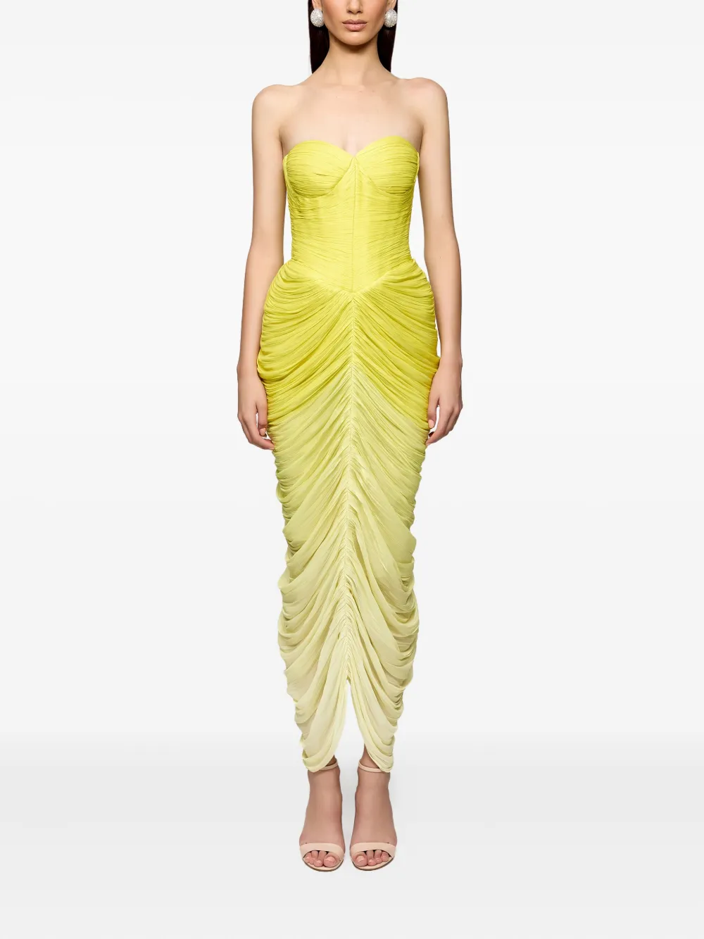 Ana Radu Strapless maxi-jurk - Geel