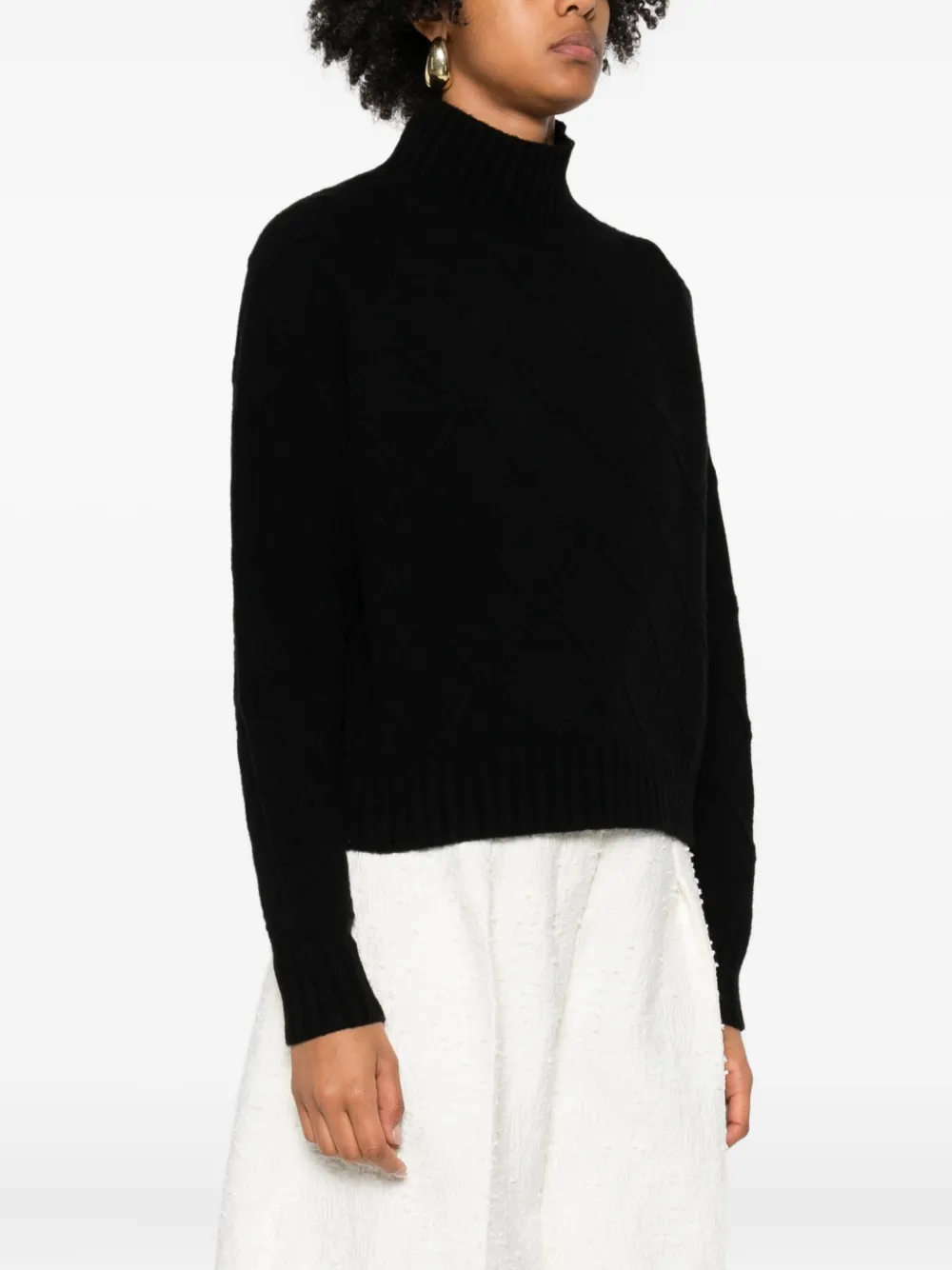 Elisabetta Franchi High-neck Sweater In Black