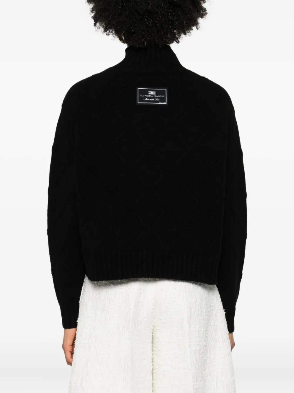 Elisabetta Franchi High-neck Sweater In Black
