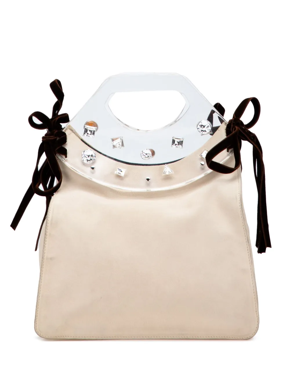 Saint Laurent Pre-Owned 2000-2012 スエード クリスタル ハンドバッグ - ブラウン Saint Laurent Pre-Owned 2000-2012 スエード クリスタル ハンドバッグ - ブラウン