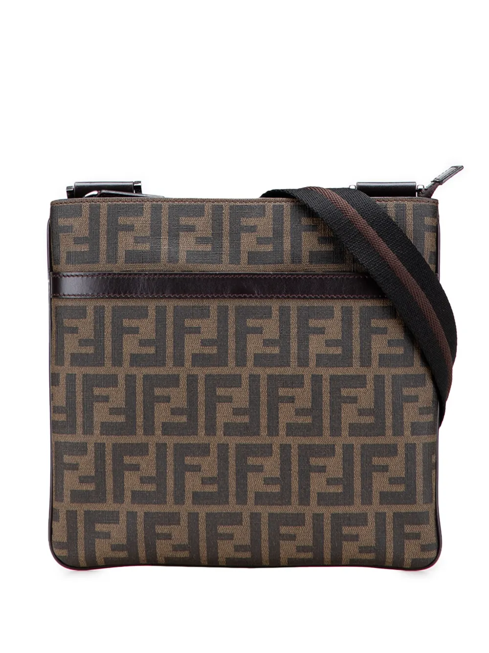 Fendi Pre-Owned 2010-2025 ズッカ コーテッドキャンバス ショルダーバッグ - ブラウン Fendi Pre-Owned 2010-2025 ズッカ コーテッドキャンバス ショルダーバッグ - ブラウン