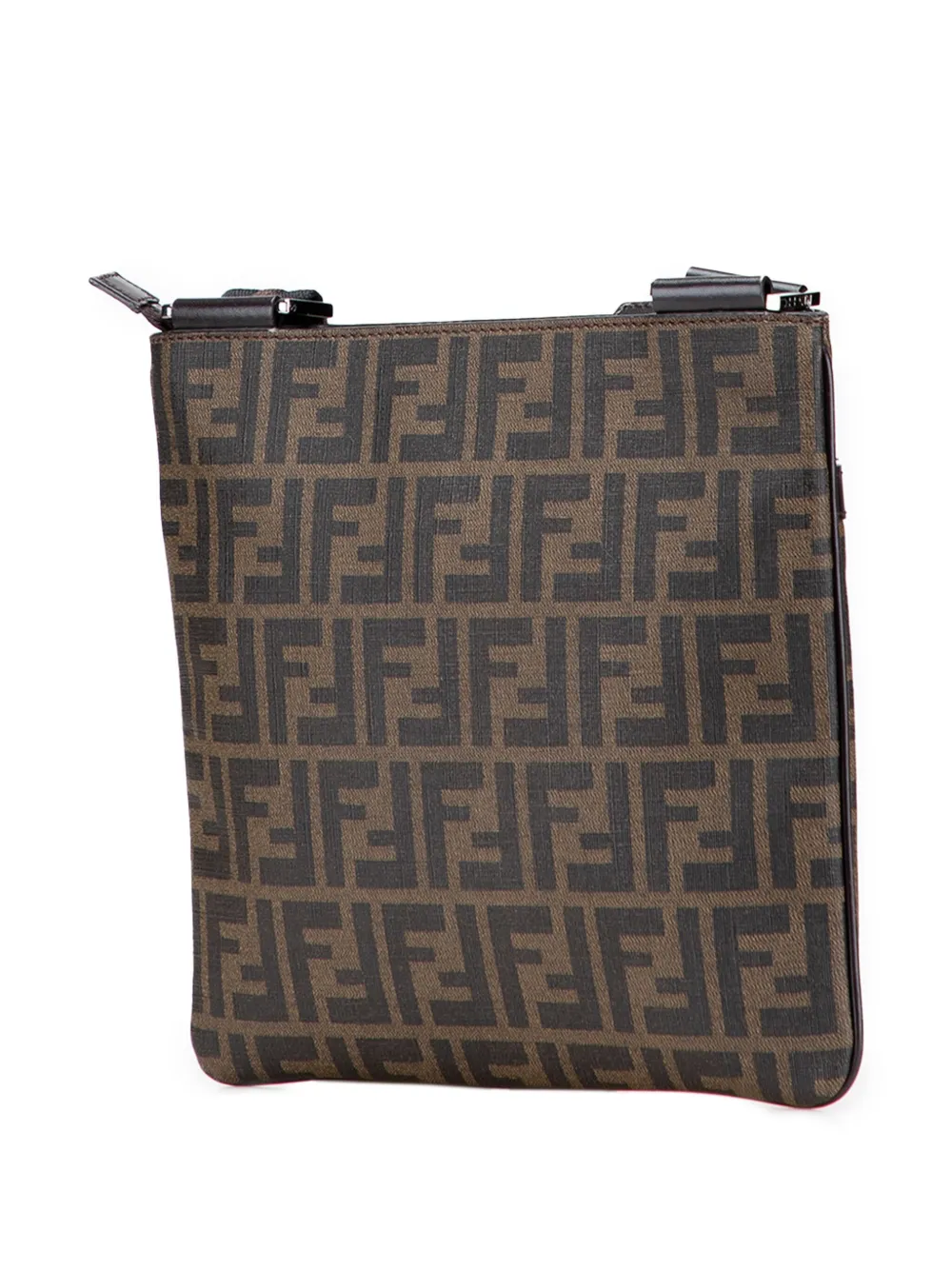Pre-owned Fendi 2010-2025 Zucca Coated Canvas Crossbody Bag In Brown