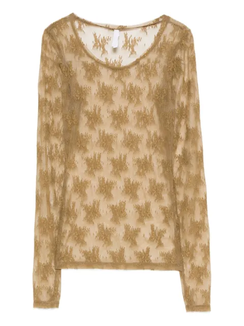 IMPERIAL floral-lace long-sleeve top
