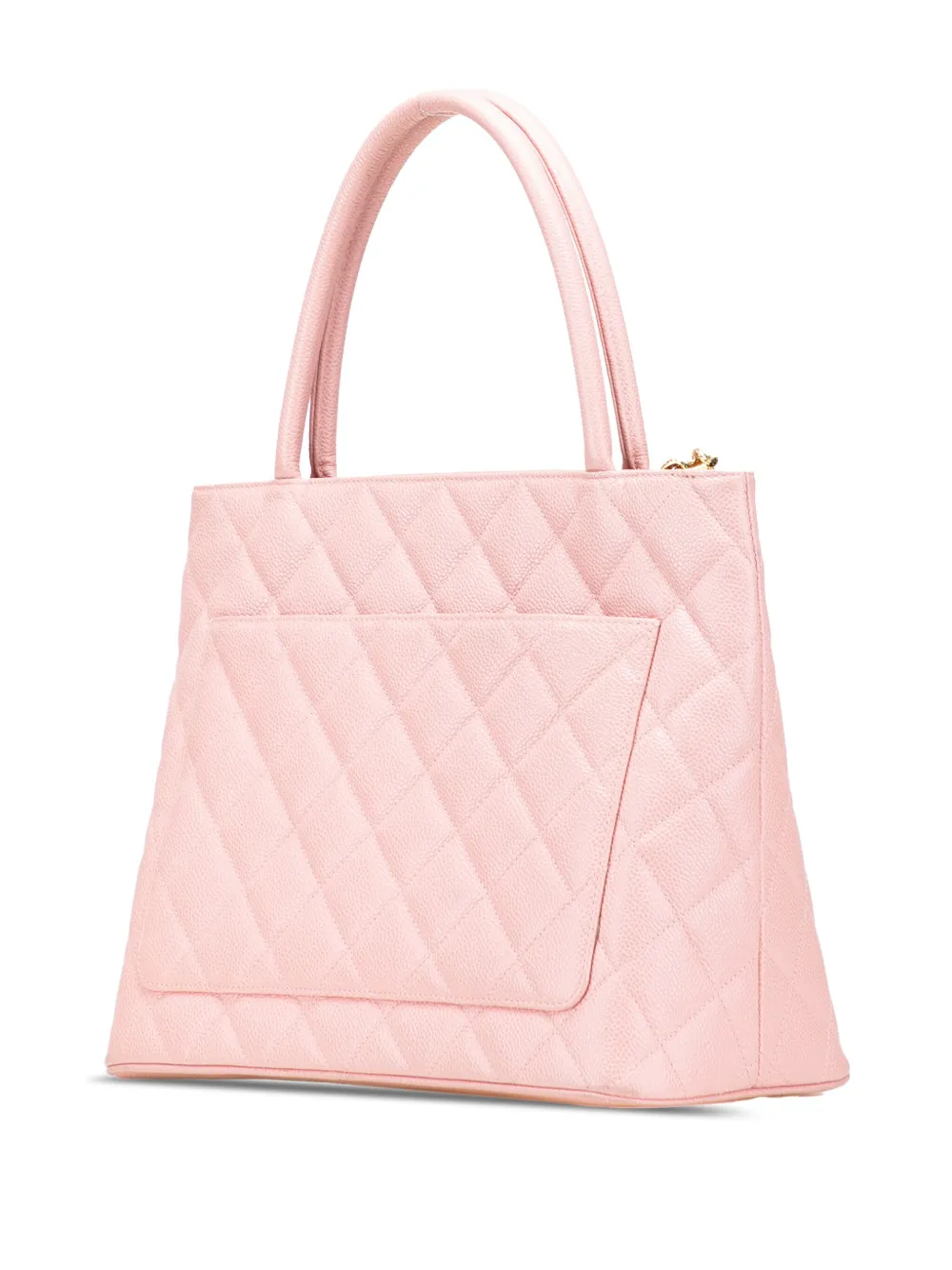Pre-owned Chanel 2003-2004 Caviar Medallion Tote Bag In Pink