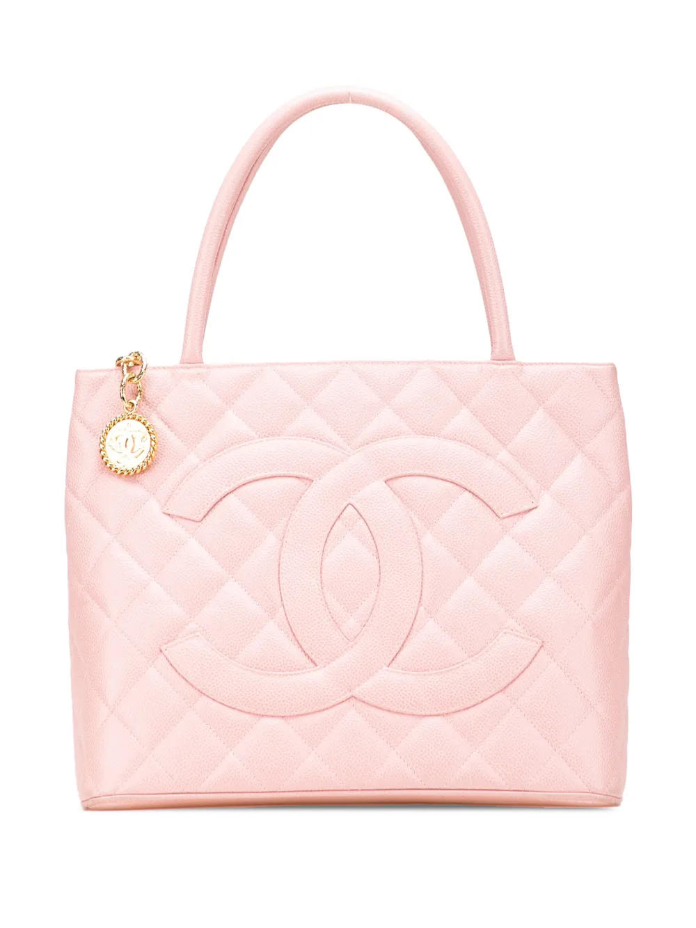 CHANEL Pre-Owned 2003-2004 キャビア メダリオン トートバッグ - ピンク CHANEL Pre-Owned 2003-2004 キャビア メダリオン トートバッグ - ピンク