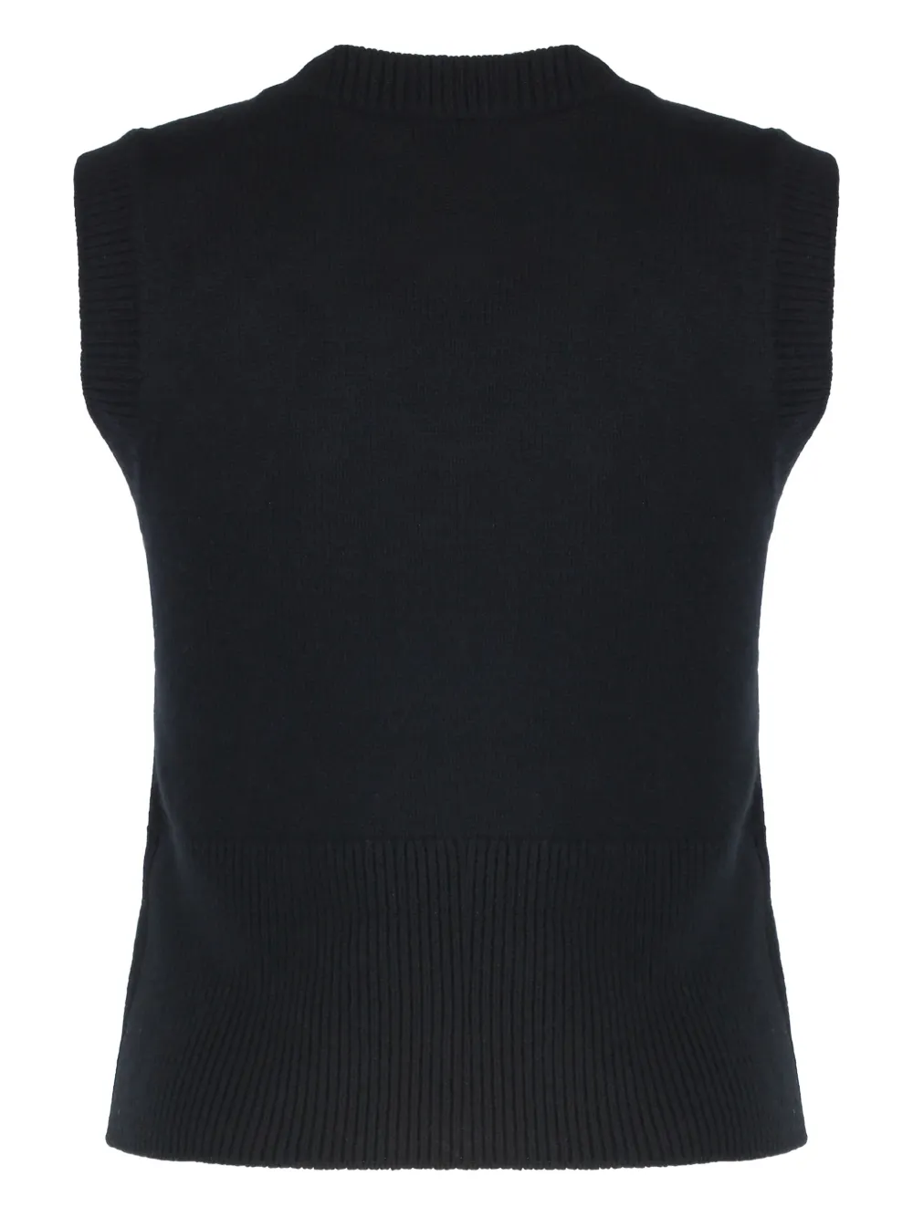 P.a.r.o.s.h Loira Flower-embellished Knitted Vest In Black