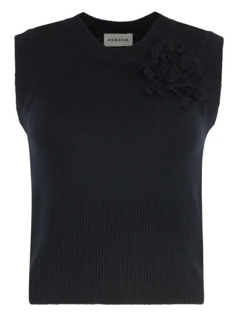 P.A.R.O.S.H. Loira flower-embellished knitted vest
