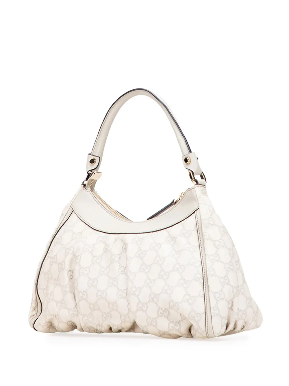 Pre-owned Gucci 2000-2015 Ssima Abbey D Ring Handbag In White