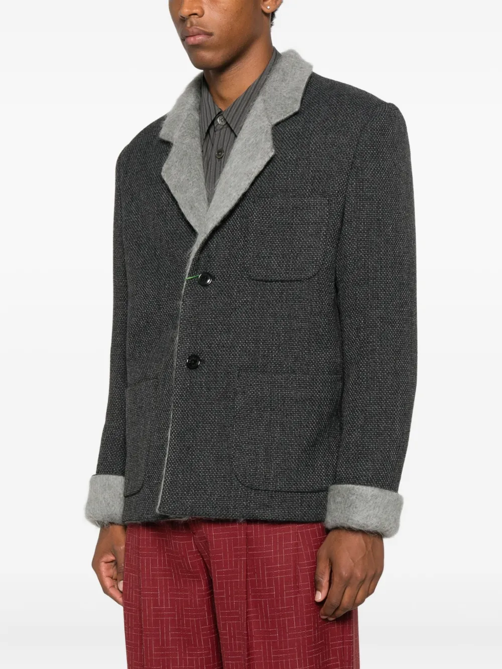 Kenzo Patch-pocket Jacket In Gray