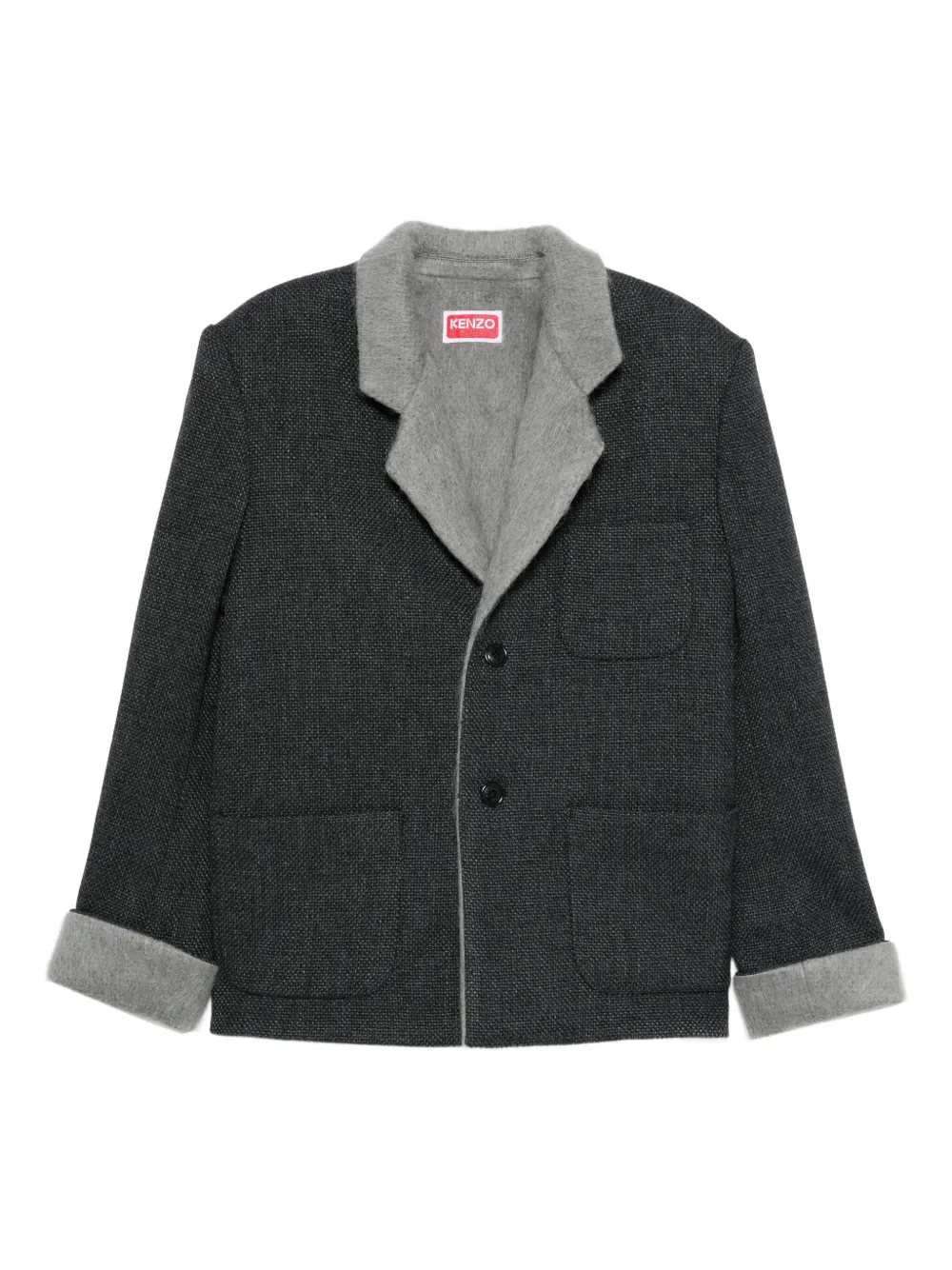 Kenzo Patch-pocket Jacket In Gray