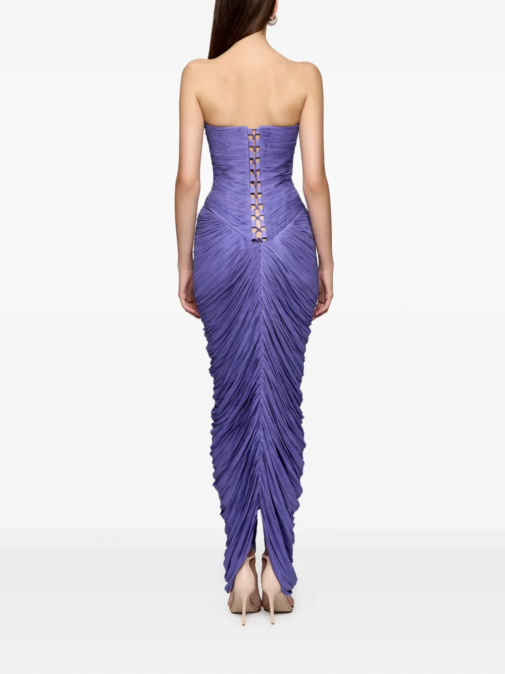 Ana Radu Strapless jurk Paars