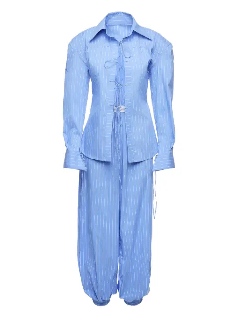 Ana Radu lace-up pinstripe set