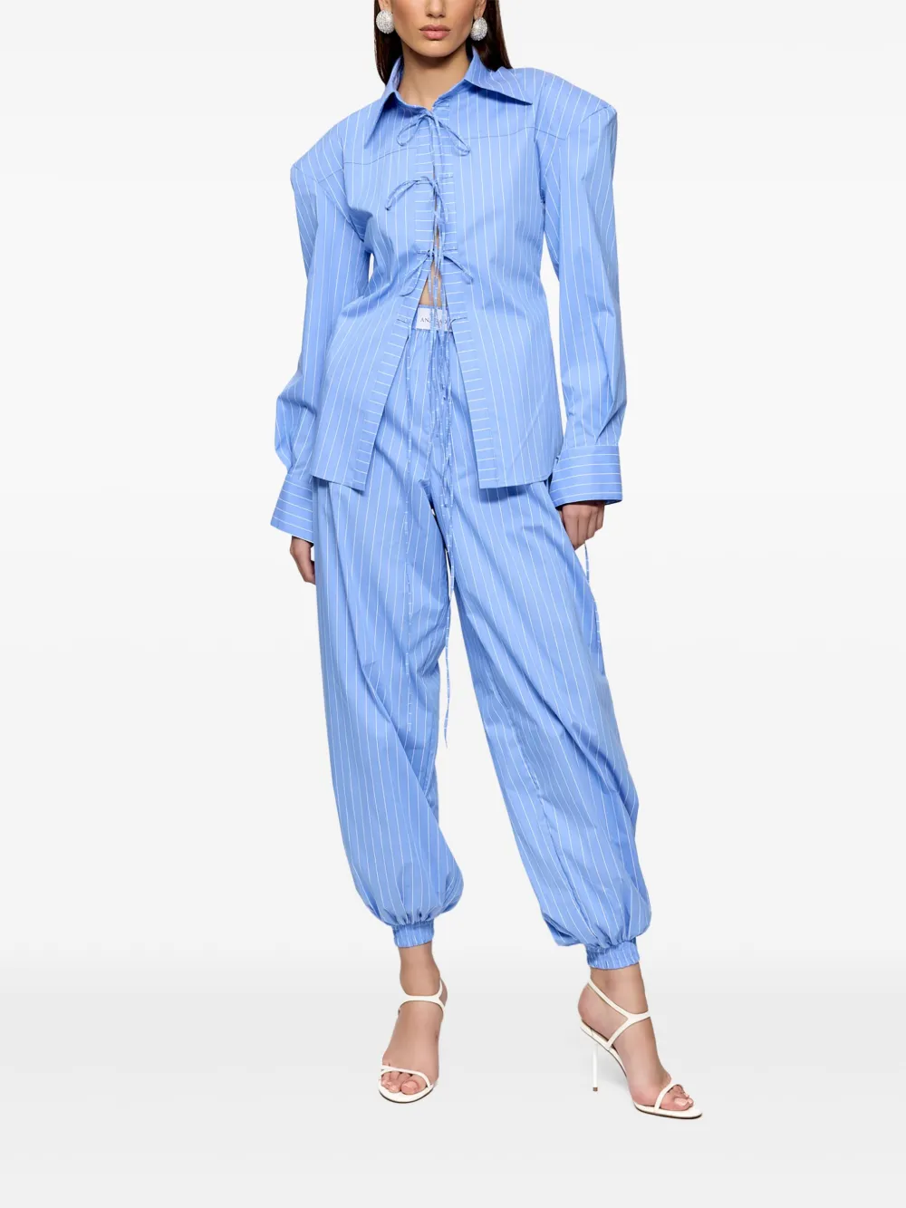 Ana Radu Set met veters en krijtstreep - Blauw