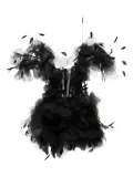 Ana Radu feather-trimmed ruffled dress - Black