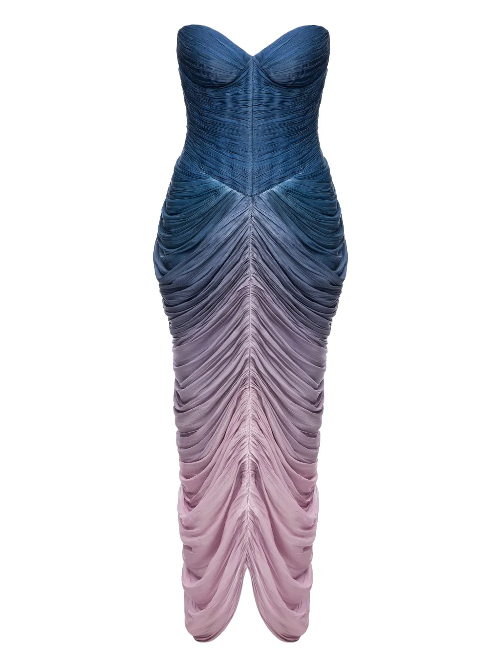 Ana Radu strapless draped maxi dress - ブルー Ana Radu strapless draped maxi dress - ブルー
