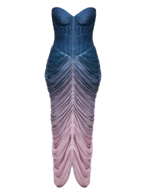 Ana Radu strapless draped maxi dress