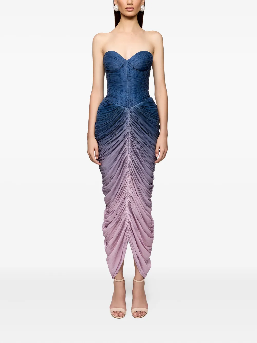 Ana Radu Strapless maxi-jurk - Blauw