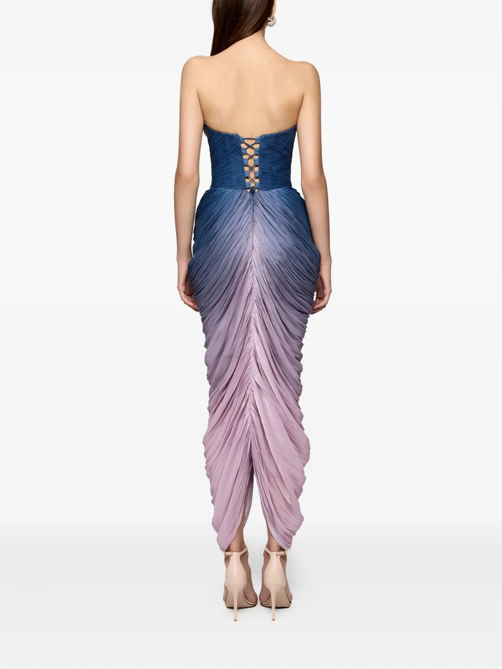 Ana Radu Strapless maxi-jurk Blauw
