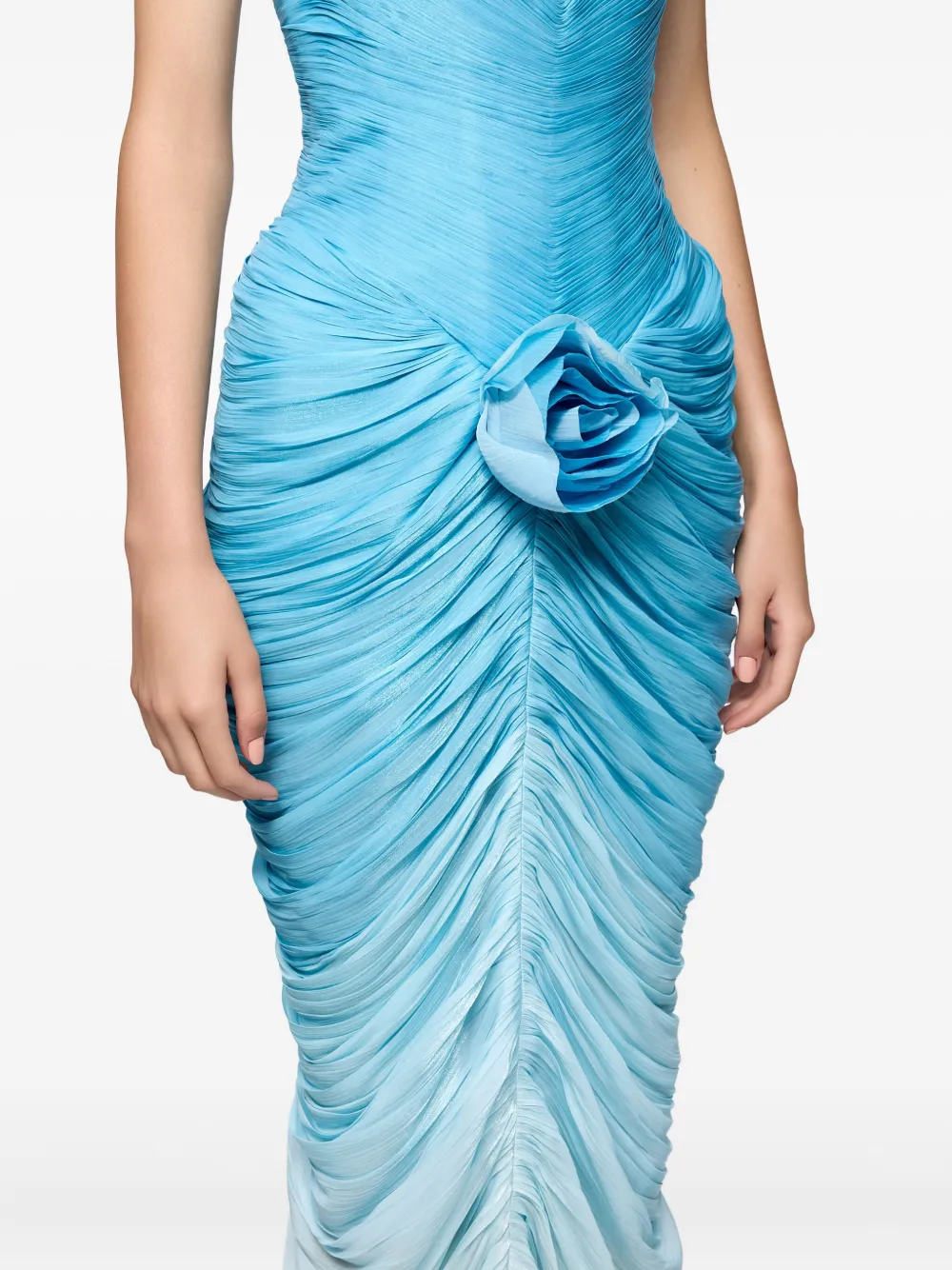 Ana Radu Jurk verfraaid met rozen Blauw