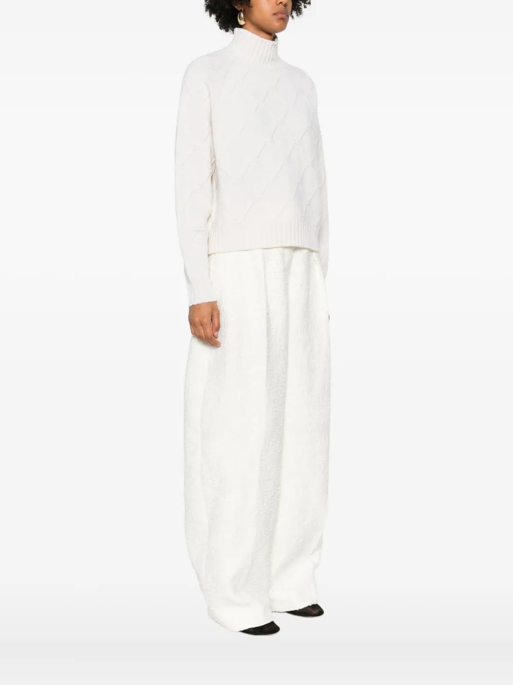 Elisabetta Franchi High-neck Sweater In White